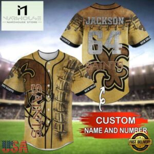 NFL New Orleans Saints Personalized Baseball Jersey, Football Team Design Jersey Shirt