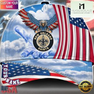 NFL New Orleans Saints Special American Flag Veterans Custom Cap