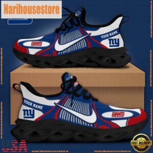 NFL New York Giants Blue White Stripes Logo Custom Clunky Max Soul Shoes