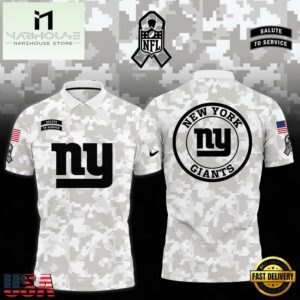 NFL New York Giants Camo 2024 Salute to Service Polo Shirt