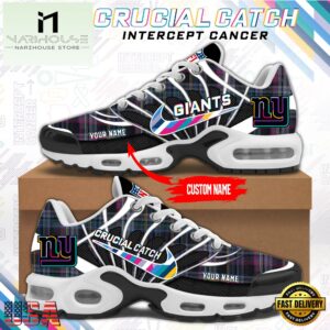 NFL New York Giants Crucial Catch Intercept Cancer Air Max Plus Shoes Sneaker
