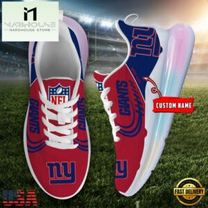 NFL New York Giants Custom Rainbow Atmospheric Cushion Running Shoes, Women's Sneaker