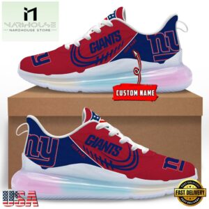 NFL New York Giants Custom Rainbow Atmospheric Cushion Running Shoes, Women's Sneaker