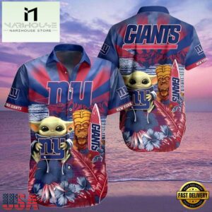 NFL New York Giants Hawaiian Shirt Baby Yoda Tiki Party