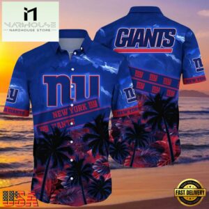 NFL New York Giants Hawaiian Shirt Palm Trees , Vintage Hawaiian Shirts 6 NFL New York Giants Hawaiian Shirt Palm Trees