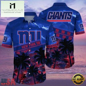 NFL New York Giants Hawaiian Shirt Palm Trees