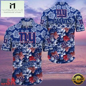 NFL New York Giants Hawaiian Shirts For Men Floral Pattern