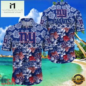 NFL New York Giants Hawaiian Shirts For Men Floral Pattern