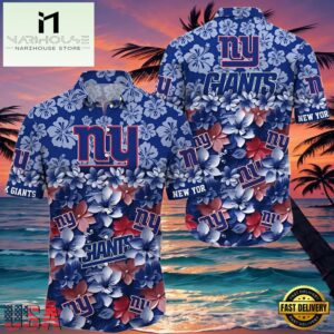 NFL New York Giants Hawaiian Shirts For Men Floral Pattern