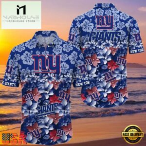 NFL New York Giants Hawaiian Shirts For Men Floral Pattern