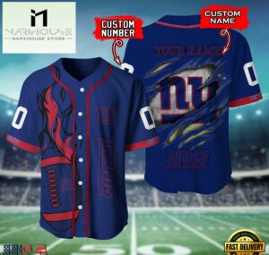 NFL New York Giants Team Logo Litmited Edition Baseball Jersey