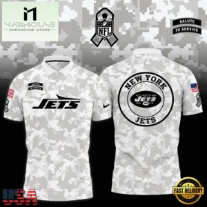 NFL New York Jets Camo 2024 Salute to Service Polo Shirt