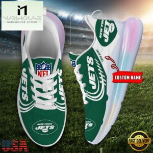 NFL New York Jets Custom Rainbow Atmospheric Cushion Running Shoes, Women's Sneaker