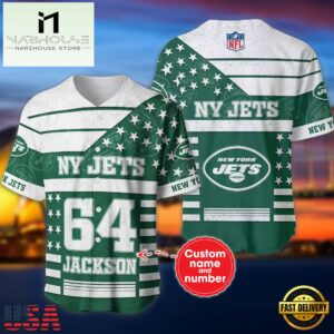 NFL New York Jets Personalized American Flag Baseball Jersey