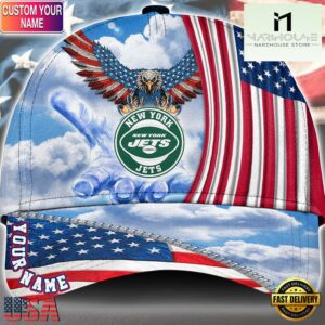 NFL New York Jets Special American Flag Veterans Custom Cap