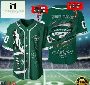 NFL New York Jets Team Logo Litmited Edition Baseball Jersey