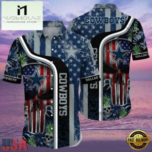 NFL Patriot Skull Dallas Cowboys Hawaiian Shirts Cheap