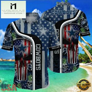 NFL Patriot Skull Dallas Cowboys Hawaiian Shirts Cheap