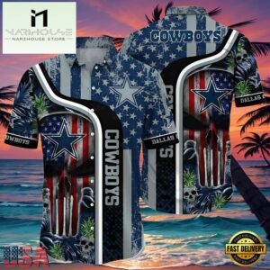 NFL Patriot Skull Dallas Cowboys Hawaiian Shirts Cheap