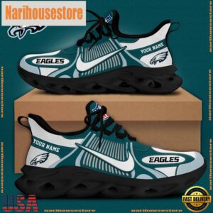NFL Philadelphia Eagles Blue White Stripes Logo Custom Clunky Max Soul Shoes