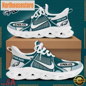 NFL Philadelphia Eagles Blue White Stripes Logo Custom Clunky Max Soul Shoes