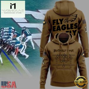 NFL Philadelphia Eagles Brotherly Shove Salute To Service Hoodie