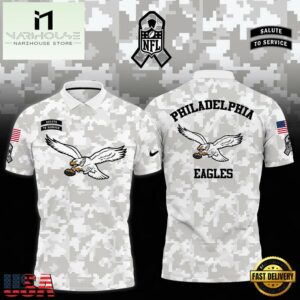 NFL Philadelphia Eagles Camo 2024 Salute to Service Polo Shirt