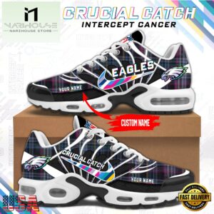 NFL Philadelphia Eagles Crucial Catch Intercept Cancer Air Max Plus Shoes Sneaker
