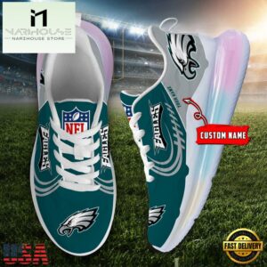 NFL Philadelphia Eagles Custom Rainbow Atmospheric Cushion Running Shoes, Women's Sneaker