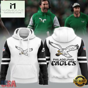 NFL Philadelphia Eagles Football Coach Nicholas John Sirianni’s Eagles White Hoodie