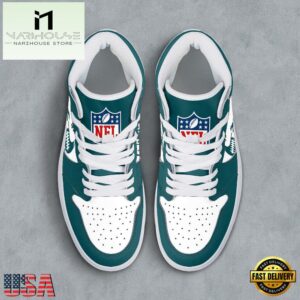 NFL Philadelphia Eagles Grunge Style Custom Air Jordan 1 Shoes