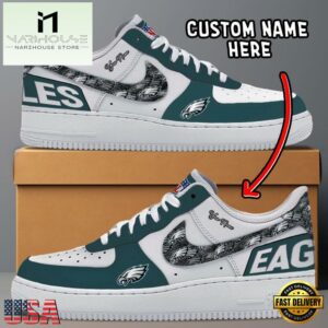 NFL Philadelphia Eagles Logo Team Design Custom Air Force 1 Shoes