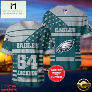 NFL Philadelphia Eagles Personalized American Flag Baseball Jersey