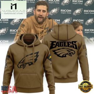 NFL Philadelphia Eagles Salute To Service Brown Hoodie
