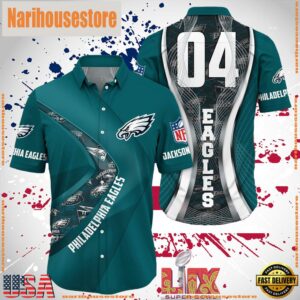 NFL Philadelphia Eagles Super Bowl LIX Fans Custom Hawaiian Shirt