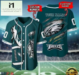 NFL Philadelphia Eagles Team Logo Litmited Edition Baseball Jersey