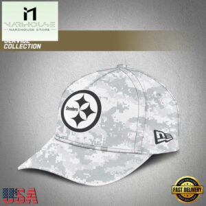 NFL Pittsburgh Steelers Arctic White Camo 2024 Salute to Service Baseball Cap