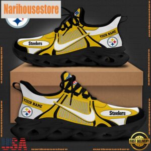 NFL Pittsburgh Steelers Blue White Stripes Logo Custom Clunky Max Soul Shoes