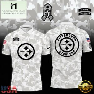 NFL Pittsburgh Steelers Camo 2024 Salute to Service Polo Shirt