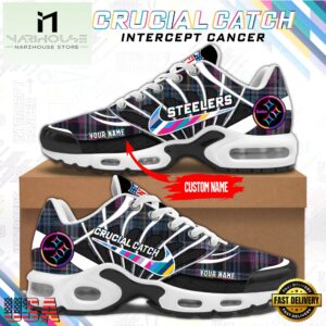 NFL Pittsburgh Steelers Crucial Catch Intercept Cancer Air Max Plus Shoes Sneaker