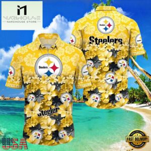 NFL Pittsburgh Steelers Flower Hawaiian Shirt Trending Summer