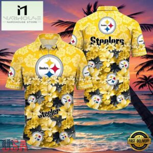NFL Pittsburgh Steelers Flower Hawaiian Shirt Trending Summer