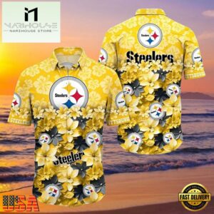 NFL Pittsburgh Steelers Flower Hawaiian Shirt Trending Summer