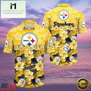 NFL Pittsburgh Steelers Flower Hawaiian Shirt Trending Summer