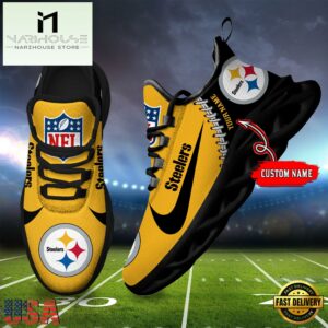 NFL Pittsburgh Steelers Football Team Design Max Soul Shoes, Football New Sneaker Shoes