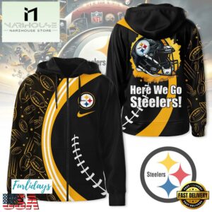 NFL Pittsburgh Steelers Here We Go Zip Hoodie