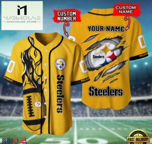 NFL Pittsburgh Steelers Team Logo Litmited Edition Baseball Jersey