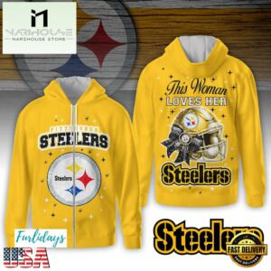 NFL Pittsburgh Steelers This Woman Loves Her Steelers Zip Hoodie