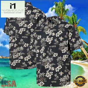 NFL Reyn Spooner Black Men's Saints Hawaiian Shirt