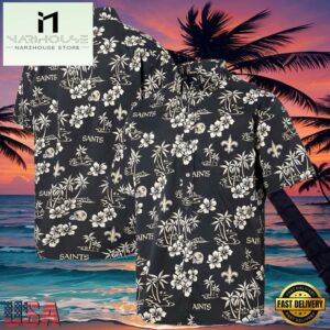 NFL Reyn Spooner Black Men's Saints Hawaiian Shirt